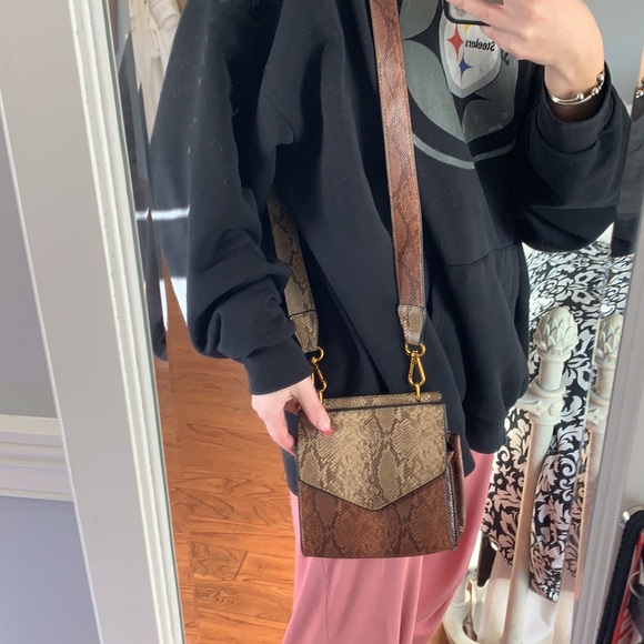 Anthro Snake-Printed Structured Crossbody Bag - Picture 5 of 5